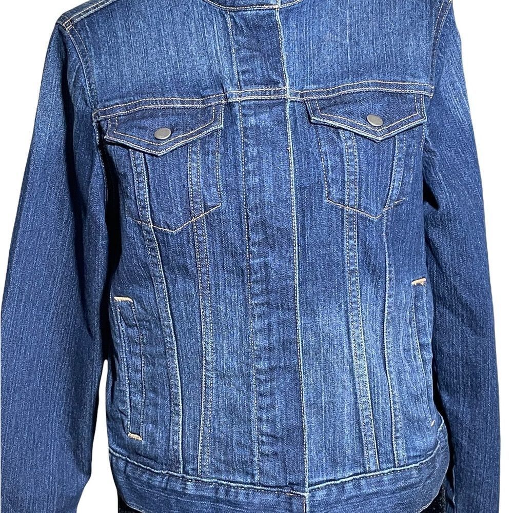Banana Republic Moto Denim Petite Jacket Size Medium - Picture 10 of 12